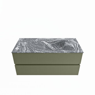 Mondiaz VICA-DLUX 110cm badmeubel onderkast Army 2 lades. Inbouw wastafel CLOUD rechts 1 kraangat, kleur Lava.