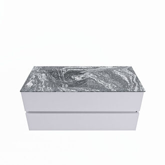 Mondiaz VICA-DLUX 110cm badmeubel onderkast Cale 2 lades. Inbouw wastafel CLOUD links 1 kraangat, kleur Lava.