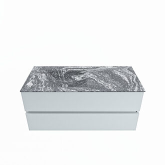 Mondiaz VICA-DLUX 110cm badmeubel onderkast Clay 2 lades. Inbouw wastafel CLOUD links zonder kraangat, kleur Lava.