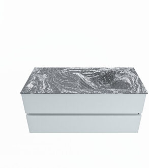 Mondiaz VICA-DLUX 110cm badmeubel onderkast Clay 2 lades. Inbouw wastafel CLOUD rechts zonder kraangat, kleur Lava.