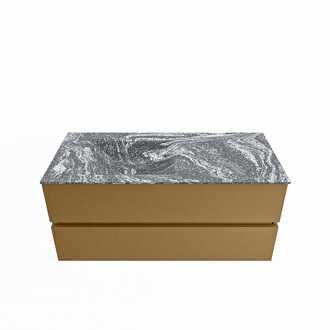 Mondiaz VICA-DLUX 110cm badmeubel onderkast Oro 2 lades. Inbouw wastafel CLOUD links 1 kraangat, kleur Lava.