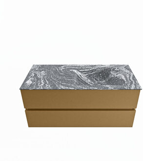 Mondiaz VICA-DLUX 110cm badmeubel onderkast Oro 2 lades. Inbouw wastafel CLOUD rechts zonder kraangat, kleur Lava.
