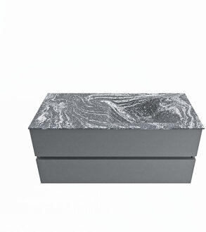 Mondiaz VICA-DLUX 110cm badmeubel onderkast Plata 2 lades. Inbouw wastafel CLOUD rechts zonder kraangat, kleur Lava.