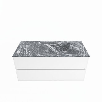 Mondiaz VICA-DLUX 110cm badmeubel onderkast Talc 2 lades. Inbouw wastafel CLOUD rechts 1 kraangat, kleur Lava.