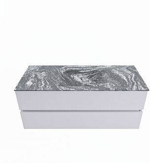Mondiaz VICA-DLUX 120cm badmeubel onderkast Cale 2 lades. Inbouw wastafel CLOUD midden zonder kraangat, kleur Lava.