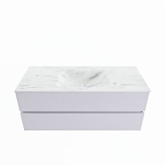 Mondiaz VICA-DLUX 120cm badmeubel onderkast Cale 2 lades. Inbouw wastafel CLOUD midden zonder kraangat, kleur Opalo.