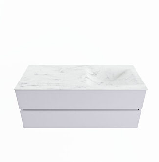 Mondiaz VICA-DLUX 120cm badmeubel onderkast Cale 2 lades. Inbouw wastafel CLOUD rechts 1 kraangat, kleur Opalo.