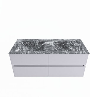 Mondiaz VICA-DLUX 120cm badmeubel onderkast Cale 4 lades. Inbouw wastafel CLOUD dubbel zonder kraangat, kleur Lava.