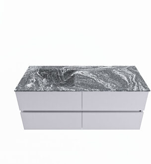 Mondiaz VICA-DLUX 120cm badmeubel onderkast Cale 4 lades. Inbouw wastafel CLOUD links zonder kraangat, kleur Lava.