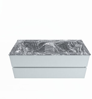 Mondiaz VICA-DLUX 120cm badmeubel onderkast Clay 2 lades. Inbouw wastafel CLOUD dubbel 2 kraangaten, kleur Lava.