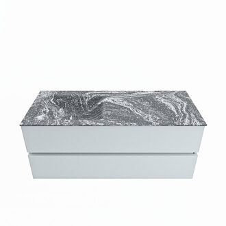 Mondiaz VICA-DLUX 120cm badmeubel onderkast Clay 2 lades. Inbouw wastafel CLOUD links 1 kraangat, kleur Lava.