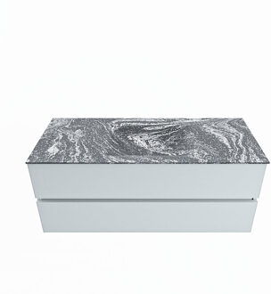 Mondiaz VICA-DLUX 120cm badmeubel onderkast Clay 2 lades. Inbouw wastafel CLOUD midden zonder kraangat, kleur Lava.