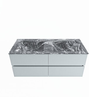 Mondiaz VICA-DLUX 120cm badmeubel onderkast Clay 4 lades. Inbouw wastafel CLOUD dubbel 2 kraangaten, kleur Lava.