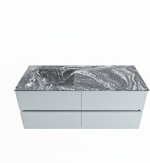 Mondiaz VICA-DLUX 120cm badmeubel onderkast Clay 4 lades. Inbouw wastafel CLOUD links zonder kraangat, kleur Lava.