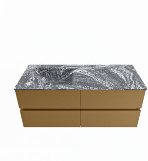 Mondiaz VICA-DLUX 120cm badmeubel onderkast Oro 4 lades. Inbouw wastafel CLOUD links zonder kraangat, kleur Lava.