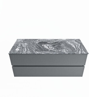 Mondiaz VICA-DLUX 120cm badmeubel onderkast Plata 2 lades. Inbouw wastafel CLOUD midden zonder kraangat, kleur Lava.