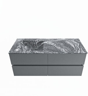 Mondiaz VICA-DLUX 120cm badmeubel onderkast Plata 4 lades. Inbouw wastafel CLOUD links 1 kraangat, kleur Lava.