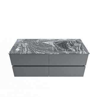 Mondiaz VICA-DLUX 120cm badmeubel onderkast Plata 4 lades. Inbouw wastafel CLOUD rechts 1 kraangat, kleur Lava.