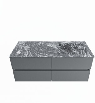 Mondiaz VICA-DLUX 120cm badmeubel onderkast Plata 4 lades. Inbouw wastafel CLOUD rechts zonder kraangat, kleur Lava.