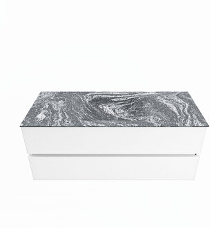 Mondiaz VICA-DLUX 120cm badmeubel onderkast Talc 2 lades. Inbouw wastafel CLOUD midden 1 kraangat, kleur Lava.