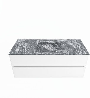 Mondiaz VICA-DLUX 120cm badmeubel onderkast Talc 2 lades. Inbouw wastafel CLOUD midden zonder kraangat, kleur Lava.