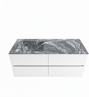 Mondiaz VICA-DLUX 120cm badmeubel onderkast Talc 4 lades. Inbouw wastafel CLOUD links 1 kraangat, kleur Lava.