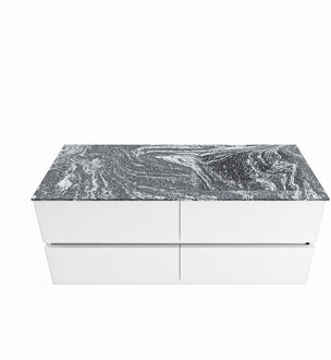 Mondiaz VICA-DLUX 120cm badmeubel onderkast Talc 4 lades. Inbouw wastafel CLOUD rechts 1 kraangat, kleur Lava.