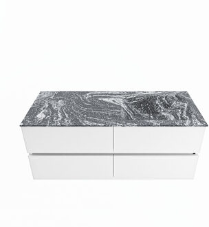 Mondiaz VICA-DLUX 120cm badmeubel onderkast Talc 4 lades. Inbouw wastafel CLOUD rechts zonder kraangat, kleur Lava.