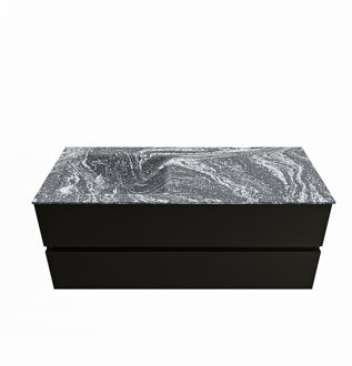 Mondiaz VICA-DLUX 120cm badmeubel onderkast Urban 2 lades. Inbouw wastafel CLOUD links 1 kraangat, kleur Lava.