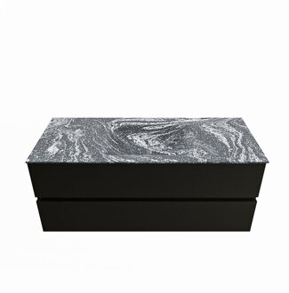 Mondiaz VICA-DLUX 120cm badmeubel onderkast Urban 2 lades. Inbouw wastafel CLOUD midden 1 kraangat, kleur Lava.