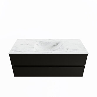 Mondiaz VICA-DLUX 120cm badmeubel onderkast Urban 2 lades. Inbouw wastafel CLOUD midden zonder kraangat, kleur Opalo.