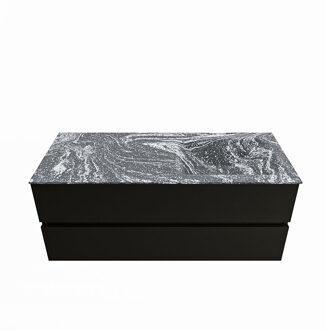 Mondiaz VICA-DLUX 120cm badmeubel onderkast Urban 2 lades. Inbouw wastafel CLOUD rechts 1 kraangat, kleur Lava.