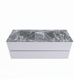 Mondiaz VICA-DLUX 130cm badmeubel onderkast Cale 2 lades. Inbouw wastafel CLOUD dubbel 2 kraangaten, kleur Lava.