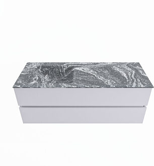 Mondiaz VICA-DLUX 130cm badmeubel onderkast Cale 2 lades. Inbouw wastafel CLOUD links 1 kraangat, kleur Lava.