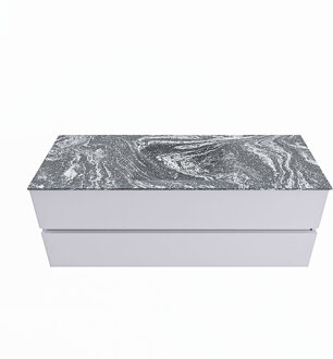 Mondiaz VICA-DLUX 130cm badmeubel onderkast Cale 2 lades. Inbouw wastafel CLOUD midden 1 kraangat, kleur Lava.