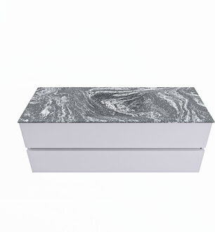 Mondiaz VICA-DLUX 130cm badmeubel onderkast Cale 2 lades. Inbouw wastafel CLOUD midden zonder kraangat, kleur Lava.