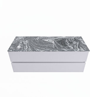 Mondiaz VICA-DLUX 130cm badmeubel onderkast Cale 2 lades. Inbouw wastafel CLOUD rechts 1 kraangat, kleur Lava.