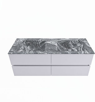 Mondiaz VICA-DLUX 130cm badmeubel onderkast Cale 4 lades. Inbouw wastafel CLOUD dubbel zonder kraangat, kleur Lava.