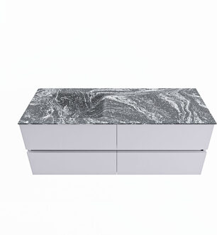 Mondiaz VICA-DLUX 130cm badmeubel onderkast Cale 4 lades. Inbouw wastafel CLOUD links zonder kraangat, kleur Lava.