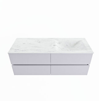 Mondiaz VICA-DLUX 130cm badmeubel onderkast Cale 4 lades. Inbouw wastafel CLOUD rechts 1 kraangat, kleur Opalo.
