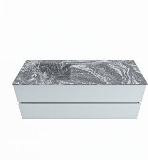 Mondiaz VICA-DLUX 130cm badmeubel onderkast Clay 2 lades. Inbouw wastafel CLOUD links 1 kraangat, kleur Lava.