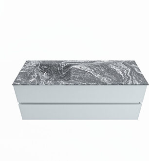 Mondiaz VICA-DLUX 130cm badmeubel onderkast Clay 2 lades. Inbouw wastafel CLOUD links zonder kraangat, kleur Lava.