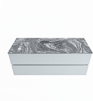 Mondiaz VICA-DLUX 130cm badmeubel onderkast Clay 2 lades. Inbouw wastafel CLOUD midden 1 kraangat, kleur Lava.