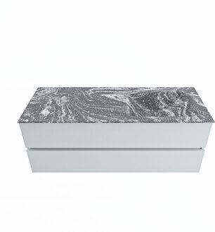 Mondiaz VICA-DLUX 130cm badmeubel onderkast Clay 2 lades. Inbouw wastafel CLOUD rechts 1 kraangat, kleur Lava.