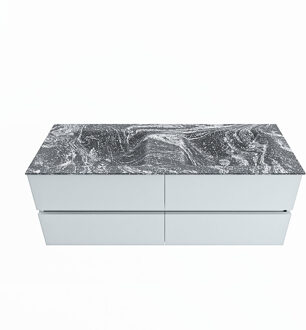 Mondiaz VICA-DLUX 130cm badmeubel onderkast Clay 4 lades. Inbouw wastafel CLOUD dubbel 2 kraangaten, kleur Lava.