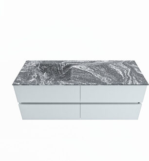 Mondiaz VICA-DLUX 130cm badmeubel onderkast Clay 4 lades. Inbouw wastafel CLOUD links 1 kraangat, kleur Lava.