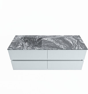 Mondiaz VICA-DLUX 130cm badmeubel onderkast Clay 4 lades. Inbouw wastafel CLOUD links zonder kraangat, kleur Lava.