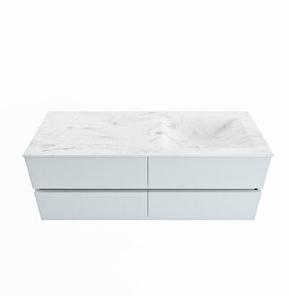 Mondiaz VICA-DLUX 130cm badmeubel onderkast Clay 4 lades. Inbouw wastafel CLOUD rechts 1 kraangat, kleur Opalo.