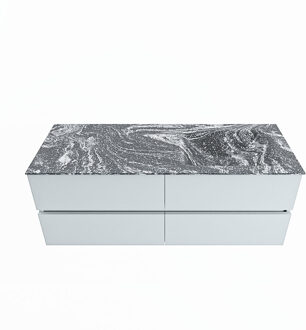 Mondiaz VICA-DLUX 130cm badmeubel onderkast Clay 4 lades. Inbouw wastafel CLOUD rechts zonder kraangat, kleur Lava.