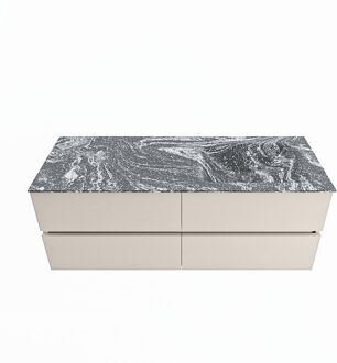 Mondiaz VICA-DLUX 130cm badmeubel onderkast Linen 4 lades. Inbouw wastafel CLOUD rechts 1 kraangat, kleur Lava.